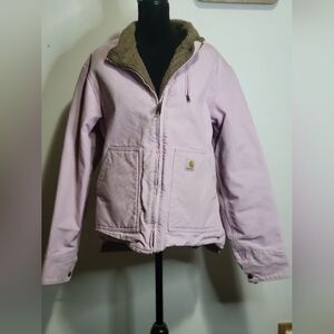 Vintage Carhartt Women's Heavy Pink Brown Fur Lined Jacket SZ. Lg Regular